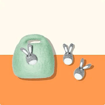 Bunnies in a Felt Burrow from The Babbler Play Kit